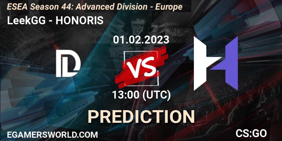 Pronósticos Scythe - HONORIS. 01.02.23. ESEA Season 44: Advanced Division - Europe - CS2 (CS:GO)