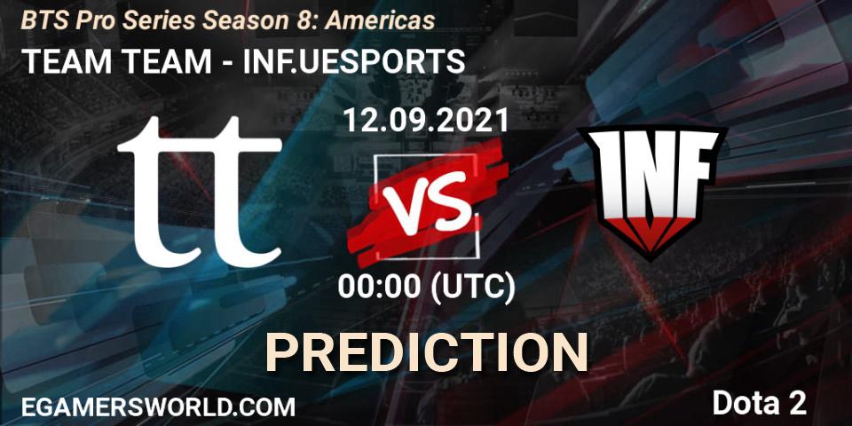 Pronósticos TEAM TEAM - INF.UESPORTS. 12.09.21. BTS Pro Series Season 8: Americas - Dota 2