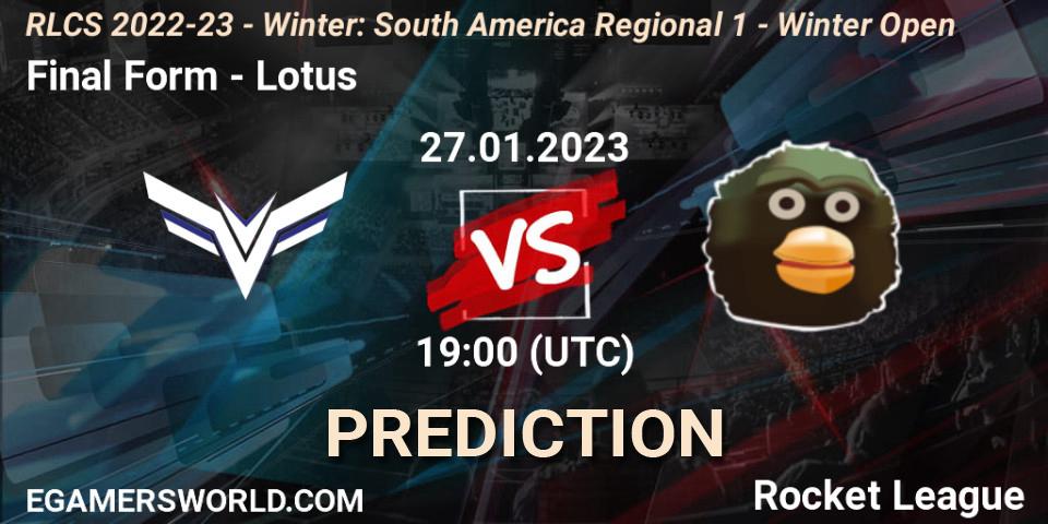 Pronósticos Final Form - Lotus. 27.01.23. RLCS 2022-23 - Winter: South America Regional 1 - Winter Open - Rocket League