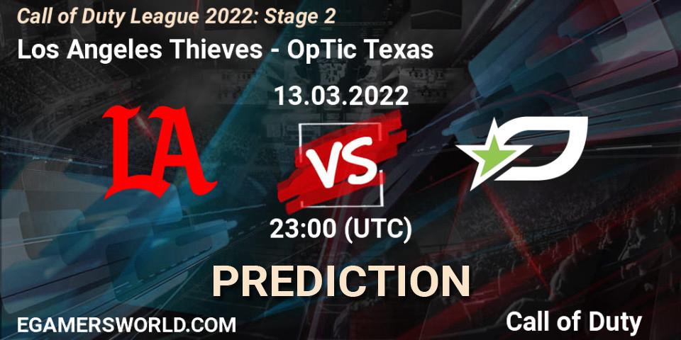 Pronósticos Los Angeles Thieves - OpTic Texas. 13.03.22. Call of Duty League 2022: Stage 2 - Call of Duty