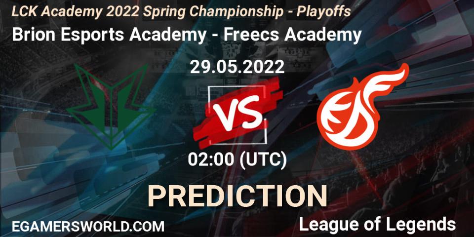 Pronósticos Brion Esports Academy - Freecs Academy. 29.05.2022 at 02:00. LCK Academy 2022 Spring Championship - Playoffs - LoL