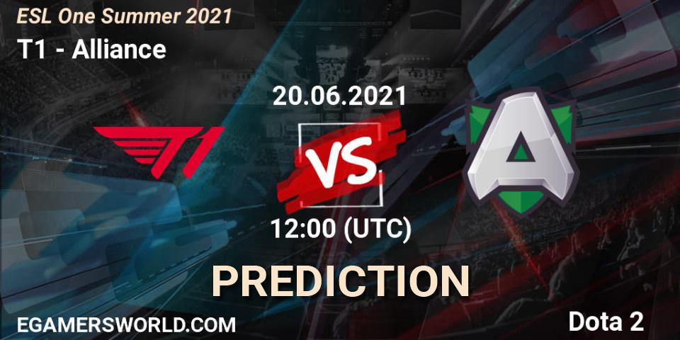 Pronósticos T1 - Alliance. 20.06.2021 at 11:55. ESL One Summer 2021 - Dota 2