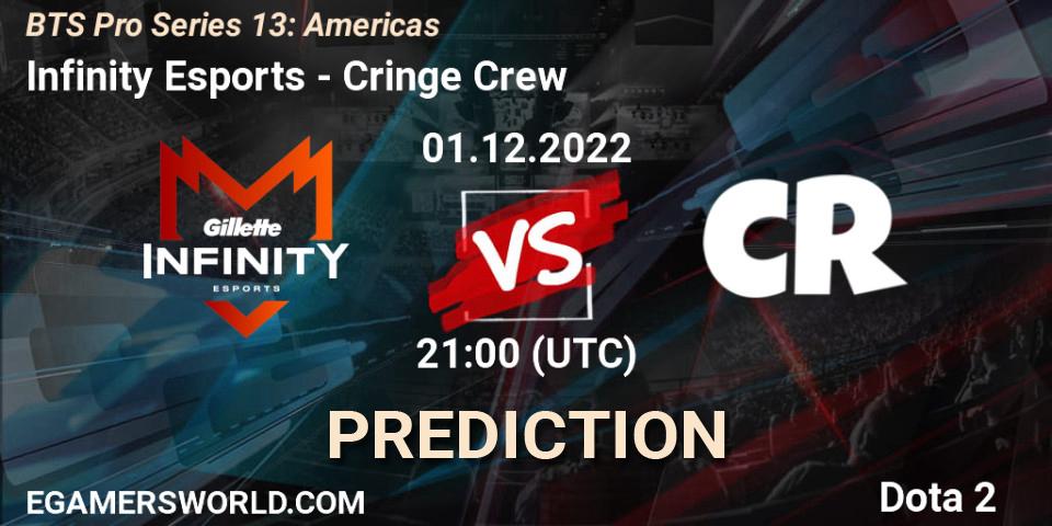 Pronósticos Infinity Esports - Cringe Crew. 29.11.22. BTS Pro Series 13: Americas - Dota 2