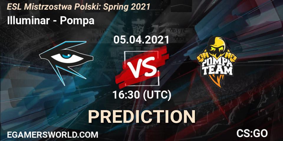 Pronósticos Illuminar - Pompa. 06.04.2021 at 19:00. ESL Mistrzostwa Polski: Spring 2021 - Counter-Strike (CS2)
