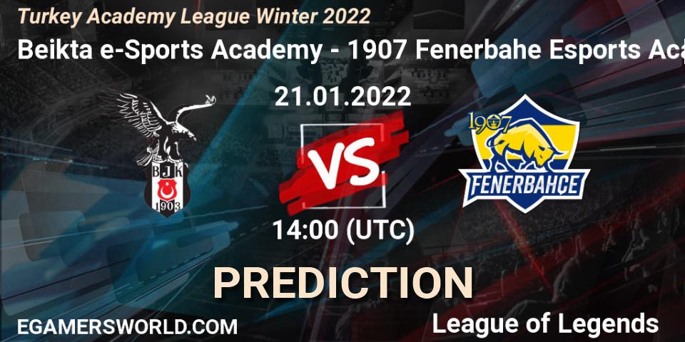 Pronósticos Beşiktaş e-Sports Academy - 1907 Fenerbahçe Esports Academy. 21.01.2022 at 14:00. Turkey Academy League Winter 2022 - LoL