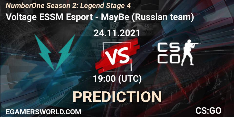 Pronósticos Voltage ESSM Esport - MayBe (Russian team). 24.11.2021 at 19:00. NumberOne Season 2: Legend Stage 4 - Counter-Strike (CS2)