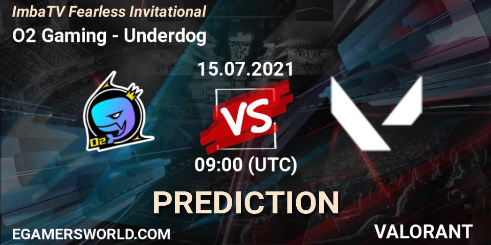 Pronósticos O2 Gaming - Underdog. 15.07.2021 at 09:00. ImbaTV Fearless Invitational - VALORANT