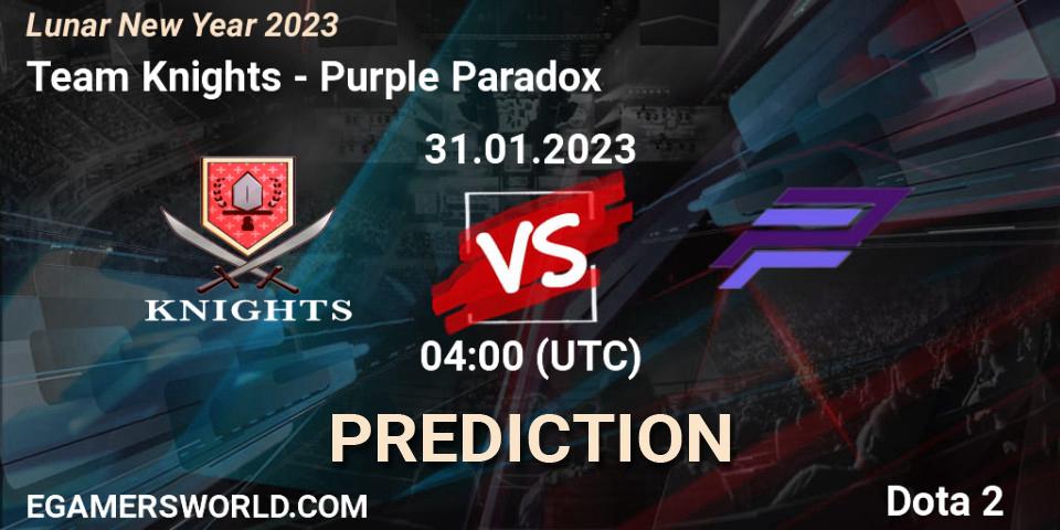 Pronósticos Team Knights - Purple Paradox. 01.02.23. Lunar New Year 2023 - Dota 2