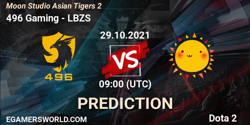 Pronósticos 496 Gaming - LBZS. 29.10.2021 at 09:36. Moon Studio Asian Tigers 2 - Dota 2