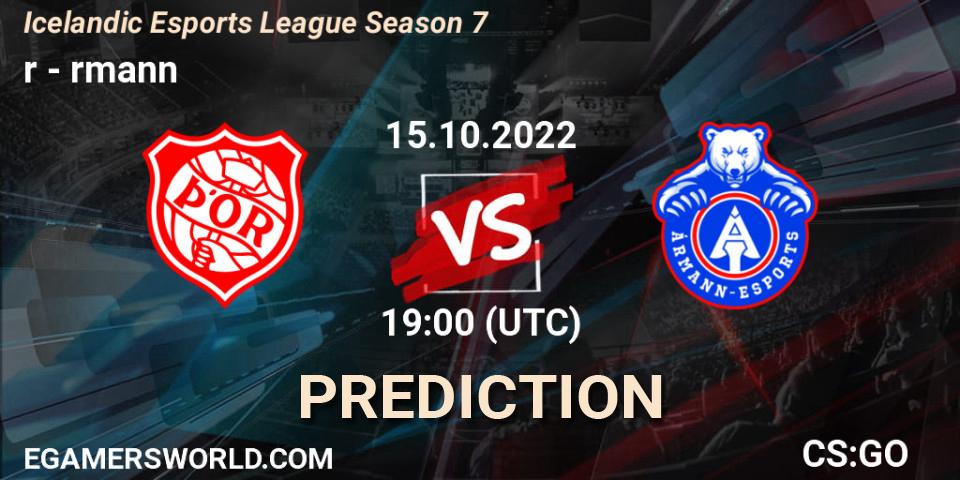 Pronósticos Þór - Ármann. 15.10.2022 at 19:00. Icelandic Esports League Season 7 - Counter-Strike (CS2)