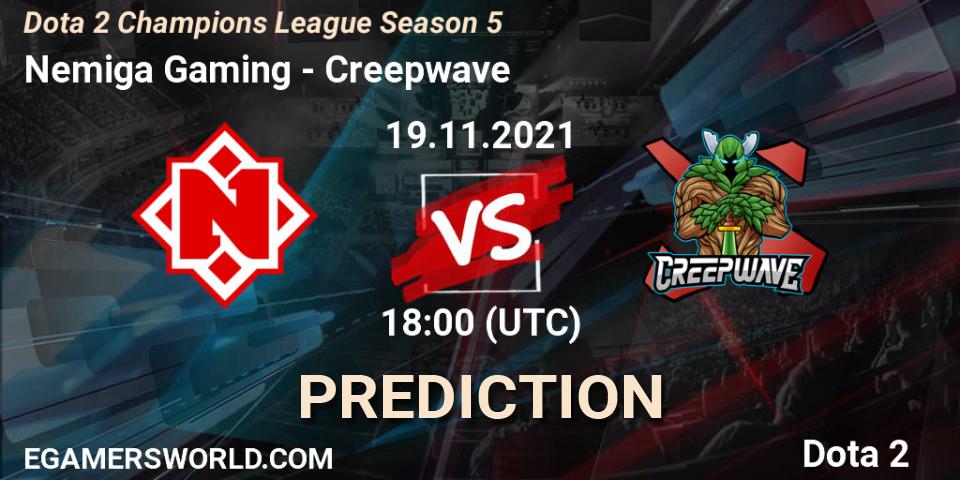 Pronósticos Nemiga Gaming - Creepwave. 19.11.21. Dota 2 Champions League 2021 Season 5 - Dota 2