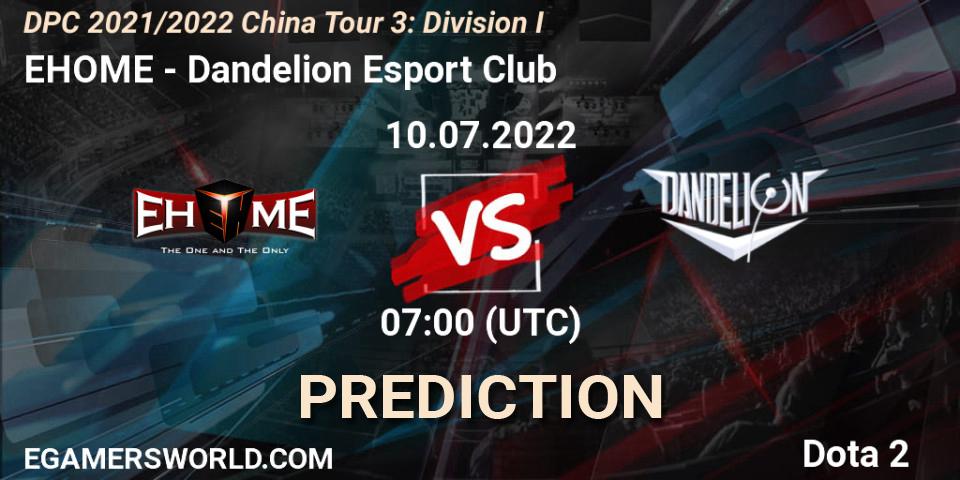 Pronósticos EHOME - Dandelion Esport Club. 10.07.2022 at 06:58. DPC 2021/2022 China Tour 3: Division I - Dota 2