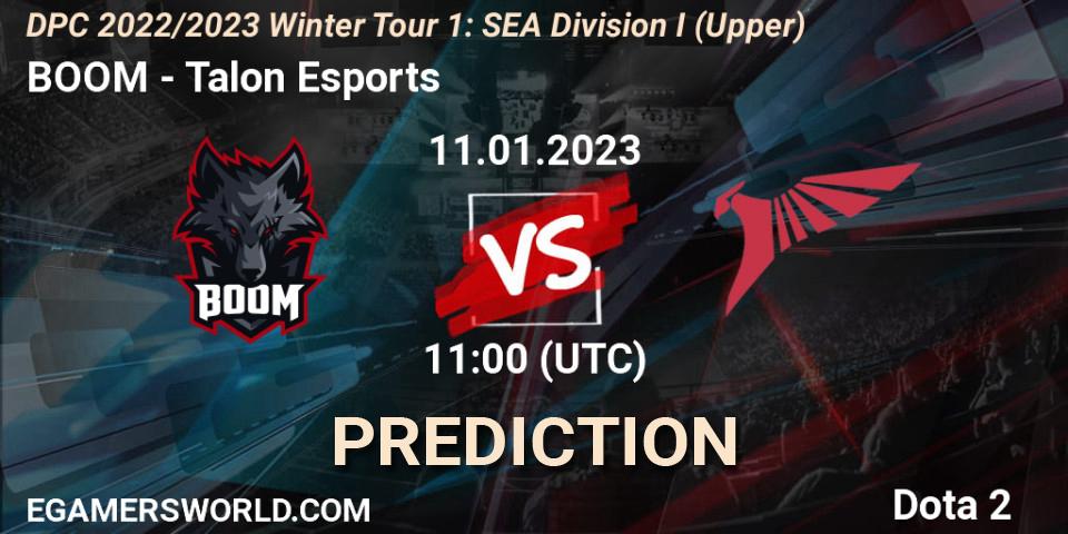 Pronósticos BOOM - Talon Esports. 11.01.2023 at 11:00. DPC 2022/2023 Winter Tour 1: SEA Division I (Upper) - Dota 2