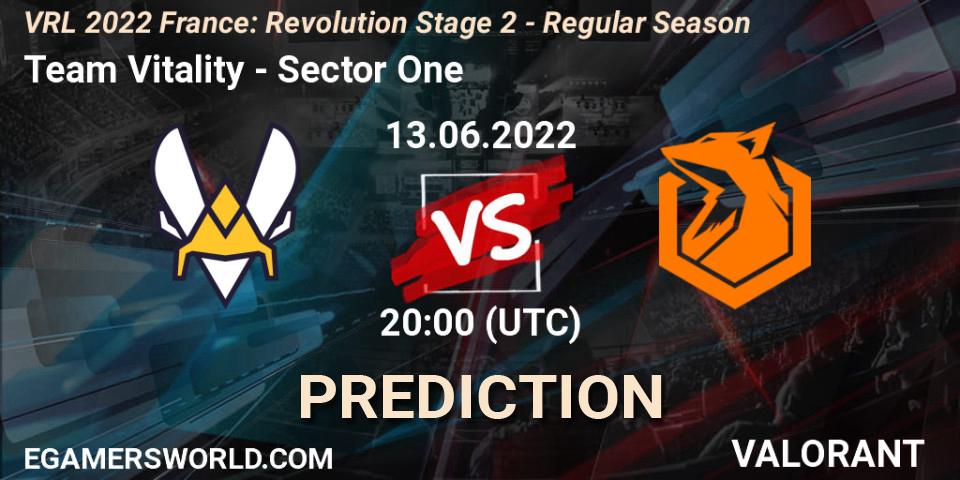 Pronósticos Team Vitality - Sector One. 13.06.2022 at 20:50. VRL 2022 France: Revolution Stage 2 - Regular Season - VALORANT