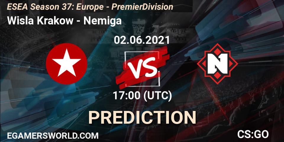 Pronósticos Wisla Krakow - Nemiga. 02.06.2021 at 17:00. ESEA Season 37: Europe - Premier Division - Counter-Strike (CS2)