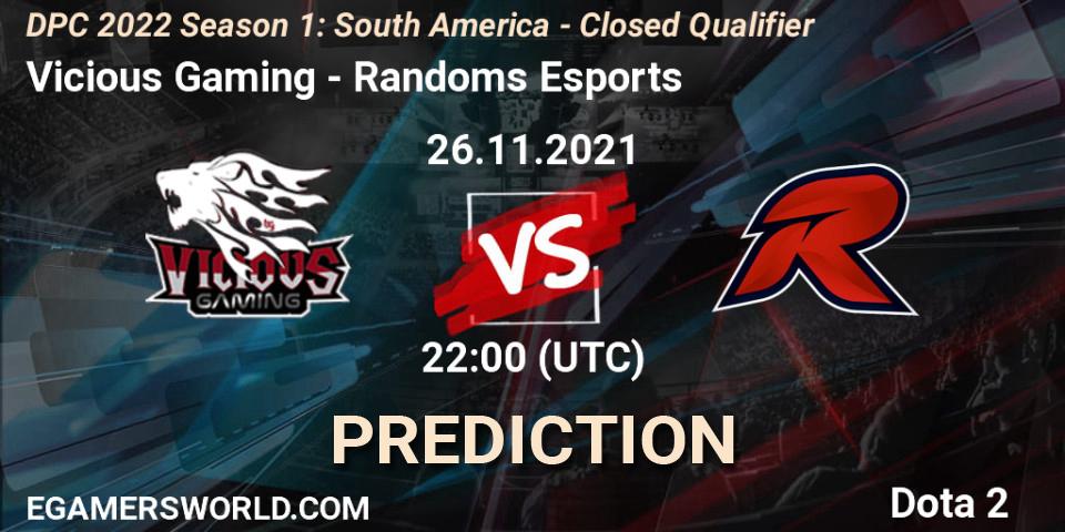 Pronósticos Vicious Gaming - Randoms Esports. 26.11.21. DPC 2022 Season 1: South America - Closed Qualifier - Dota 2
