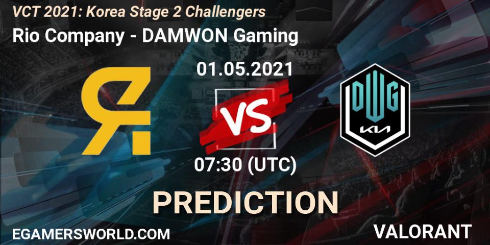 Pronósticos Rio Company - DAMWON Gaming. 01.05.2021 at 07:30. VCT 2021: Korea Stage 2 Challengers - VALORANT