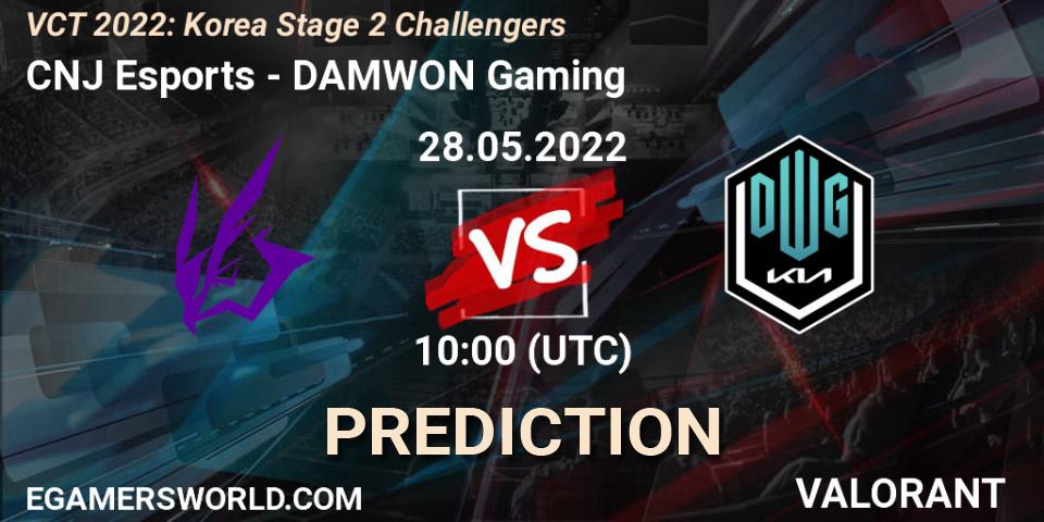 Pronósticos CNJ Esports - DAMWON Gaming. 28.05.2022 at 10:00. VCT 2022: Korea Stage 2 Challengers - VALORANT