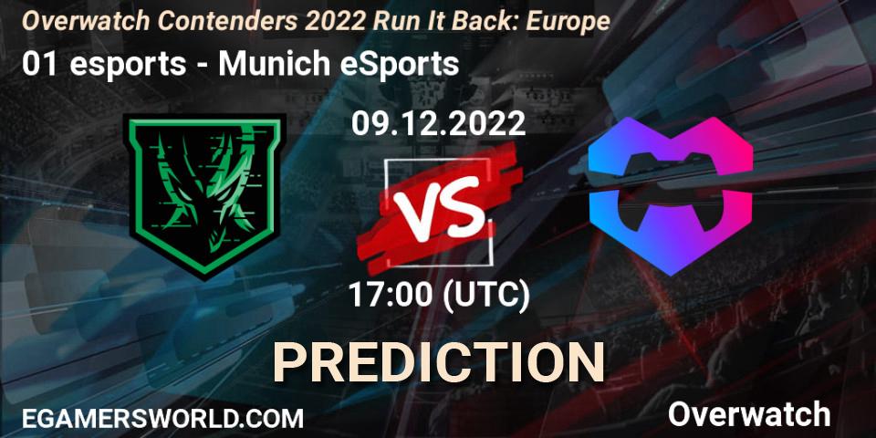 Pronósticos 01 esports - Munich eSports. 09.12.22. Overwatch Contenders 2022 Run It Back: Europe - Overwatch