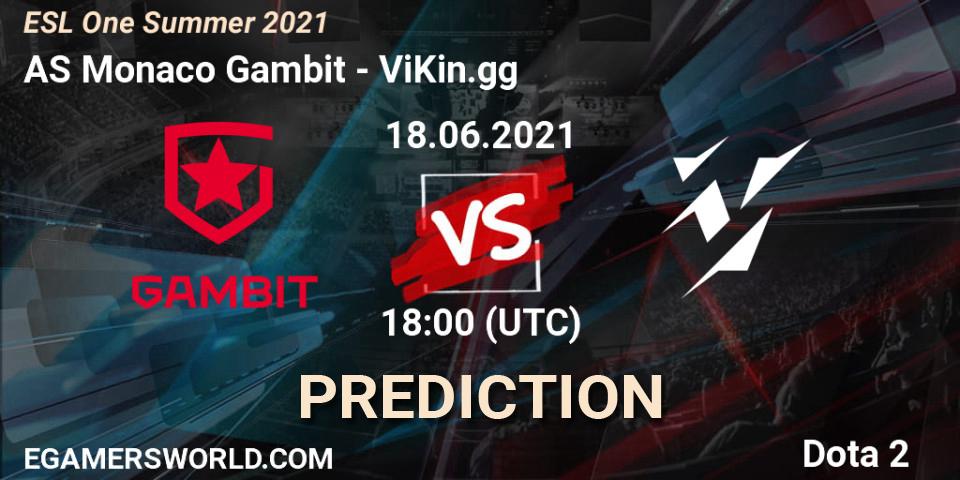 Pronósticos AS Monaco Gambit - ViKin.gg. 18.06.21. ESL One Summer 2021 - Dota 2