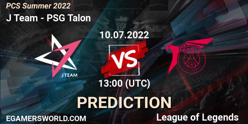 Pronósticos J Team - PSG Talon. 10.07.2022 at 13:00. PCS Summer 2022 - LoL