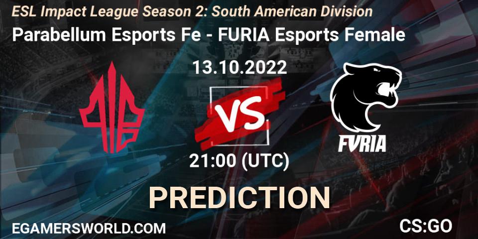 Pronósticos Parabellum Esports Fe - FURIA Esports Female. 13.10.22. ESL Impact League Season 2: South American Division - CS2 (CS:GO)