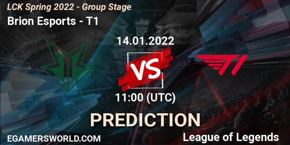 Pronósticos Brion Esports - T1. 14.01.2022 at 11:00. LCK Spring 2022 - Group Stage - LoL