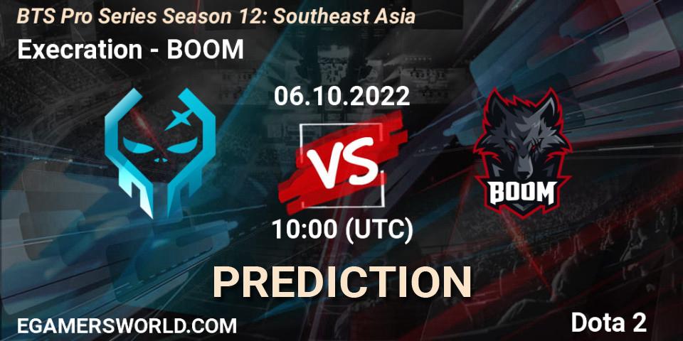 Pronósticos Execration - BOOM. 06.10.22. BTS Pro Series Season 12: Southeast Asia - Dota 2