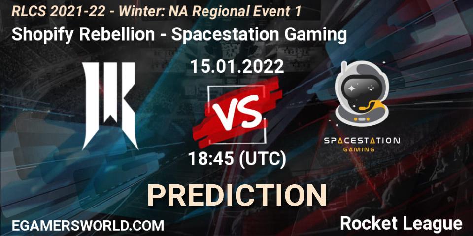 Pronósticos Shopify Rebellion - Spacestation Gaming. 15.01.22. RLCS 2021-22 - Winter: NA Regional Event 1 - Rocket League