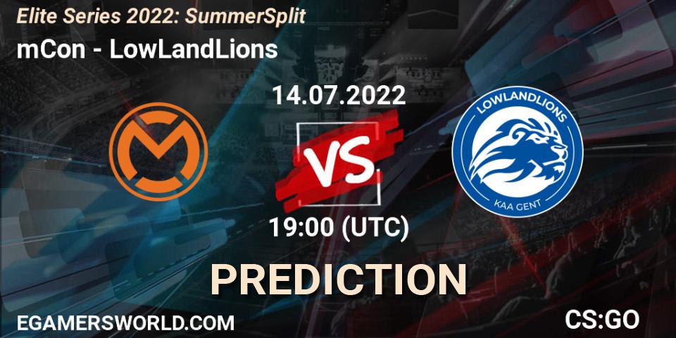 Pronósticos mCon - LowLandLions. 14.07.22. Elite Series 2022: Summer Split - CS2 (CS:GO)