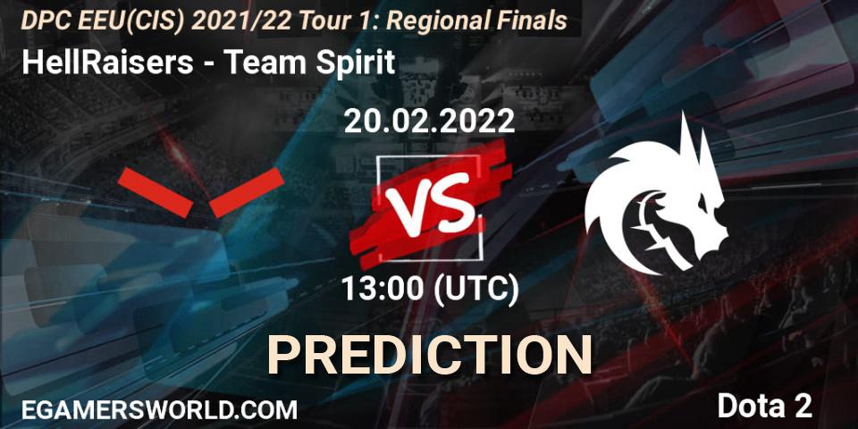 Pronósticos HellRaisers - Team Spirit. 20.02.2022 at 13:11. DPC EEU(CIS) 2021/22 Tour 1: Regional Finals - Dota 2