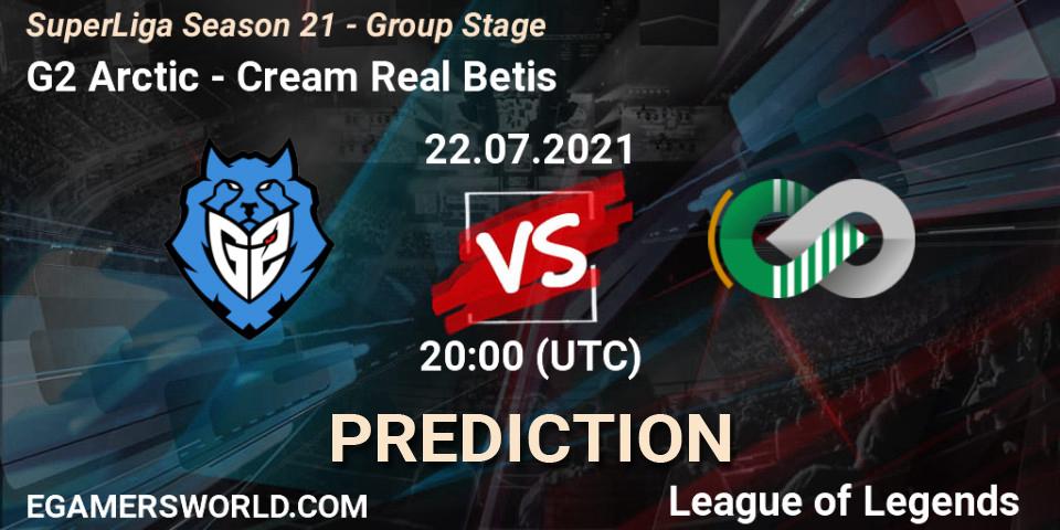 Pronósticos G2 Arctic - Cream Real Betis. 22.07.2021 at 20:40. SuperLiga Season 21 - Group Stage - LoL