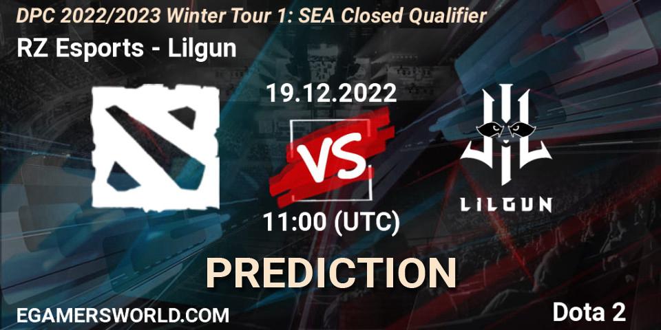 Pronósticos RZ Esports - Lilgun. 19.12.2022 at 11:00. DPC 2022/2023 Winter Tour 1: SEA Closed Qualifier - Dota 2