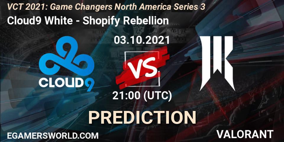 Pronósticos Cloud9 White - Shopify Rebellion. 03.10.2021 at 21:00. VCT 2021: Game Changers North America Series 3 - VALORANT