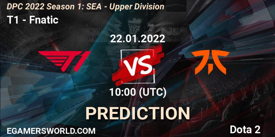 Pronósticos T1 - Fnatic. 22.01.2022 at 11:01. DPC 2022 Season 1: SEA - Upper Division - Dota 2