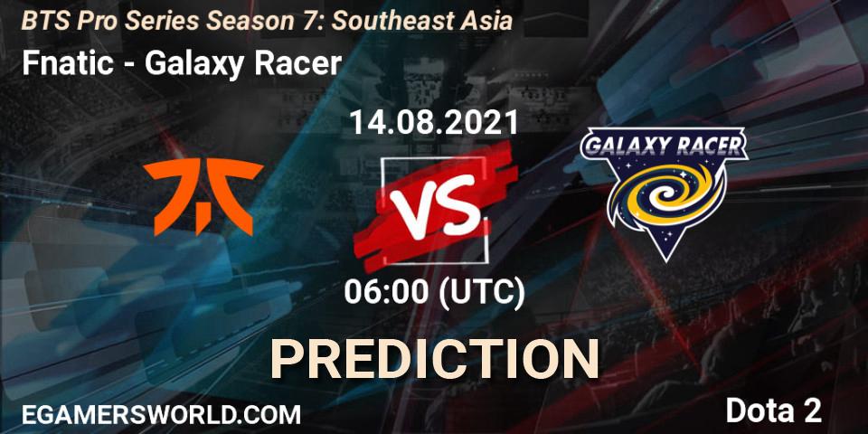 Pronósticos Fnatic - Galaxy Racer. 14.08.2021 at 06:03. BTS Pro Series Season 7: Southeast Asia - Dota 2