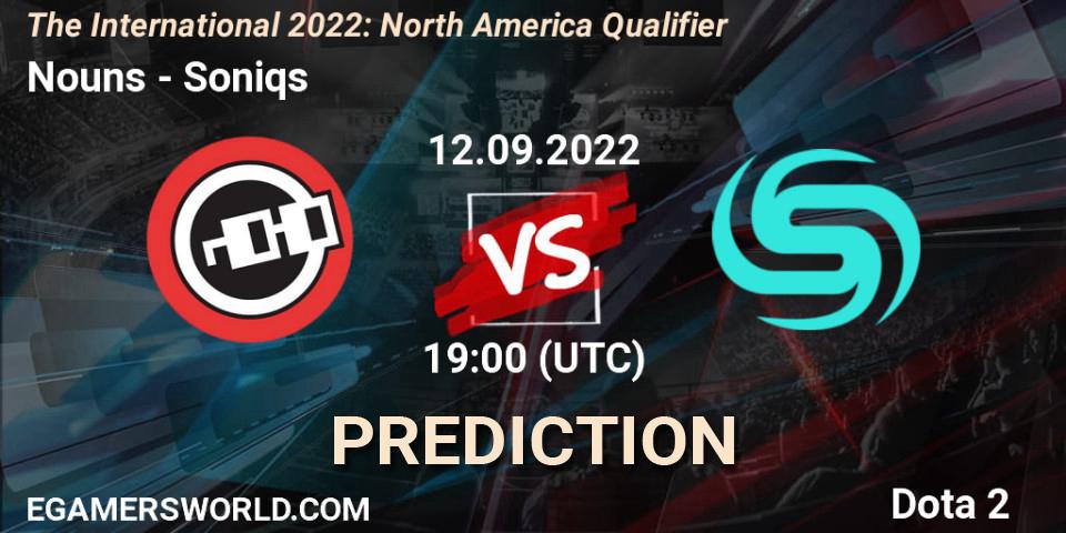 Pronósticos Nouns - Soniqs. 12.09.2022 at 19:00. The International 2022: North America Qualifier - Dota 2