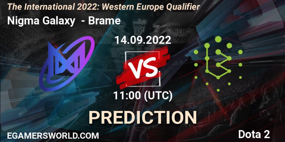 Pronósticos Nigma Galaxy - Brame. 14.09.22. The International 2022: Western Europe Qualifier - Dota 2