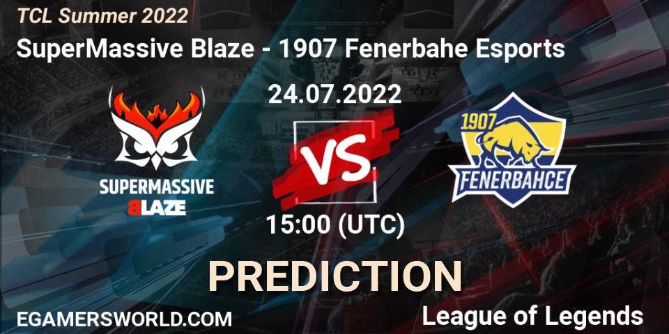 Pronósticos SuperMassive Blaze - 1907 Fenerbahçe Esports. 24.07.2022 at 15:00. TCL Summer 2022 - LoL