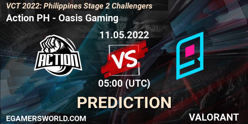 Pronósticos Action PH - Oasis Gaming. 11.05.2022 at 05:00. VCT 2022: Philippines Stage 2 Challengers - VALORANT