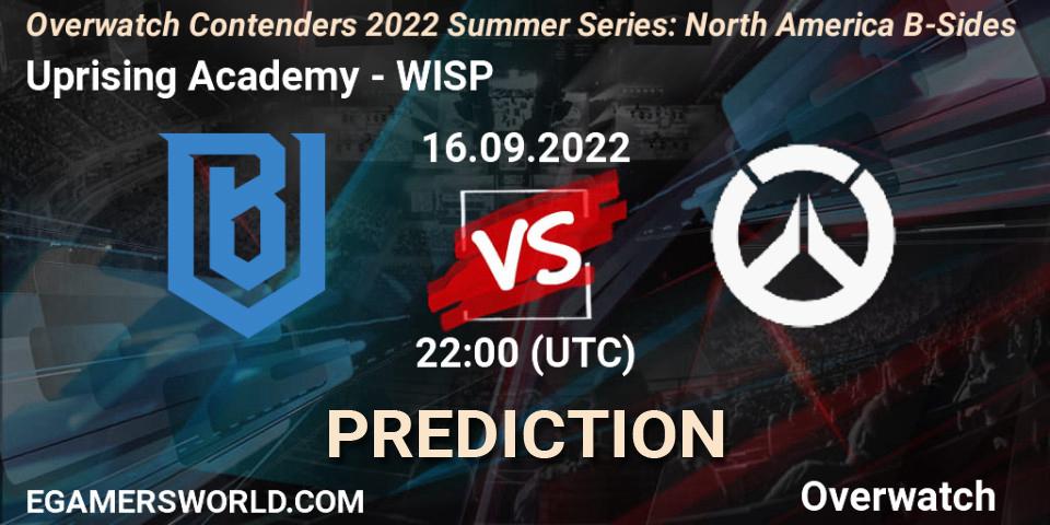 Pronósticos Uprising Academy - WISP. 16.09.22. Overwatch Contenders 2022 Summer Series: North America B-Sides - Overwatch