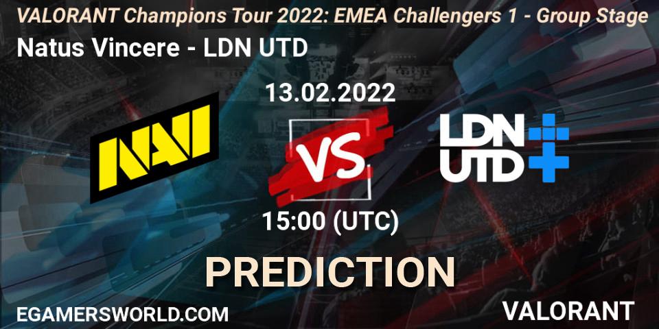Pronósticos Natus Vincere - LDN UTD. 13.02.2022 at 15:00. VCT 2022: EMEA Challengers 1 - Group Stage - VALORANT