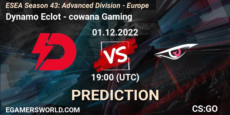 Pronósticos Dynamo Eclot - cowana Gaming. 01.12.22. ESEA Season 43: Advanced Division - Europe - CS2 (CS:GO)