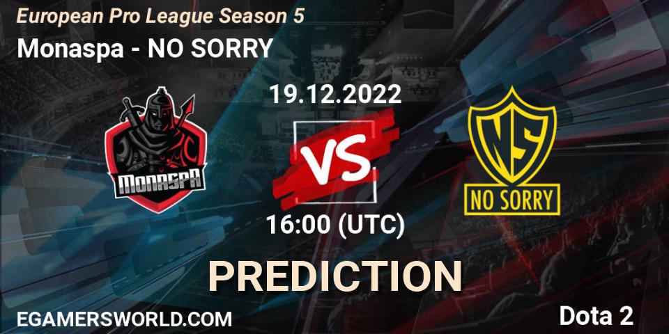 Pronósticos Monaspa - NO SORRY. 19.12.2022 at 16:06. European Pro League Season 5 - Dota 2