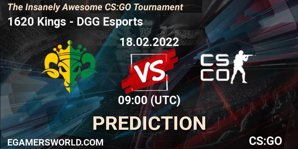 Pronósticos 1620 Kings - DGG Esports. 18.02.2022 at 09:00. The Insanely Awesome CS:GO Tournament - Counter-Strike (CS2)
