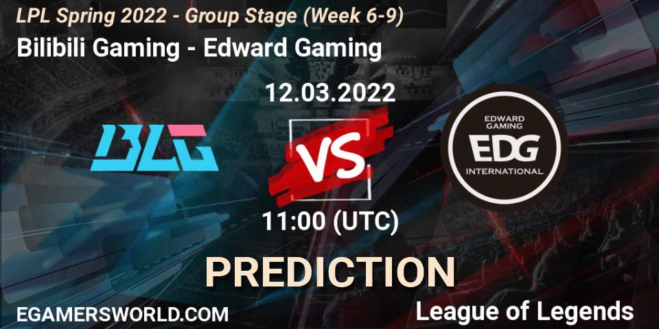 Pronósticos Bilibili Gaming - Edward Gaming. 12.03.22. LPL Spring 2022 - Group Stage (Week 6-9) - LoL