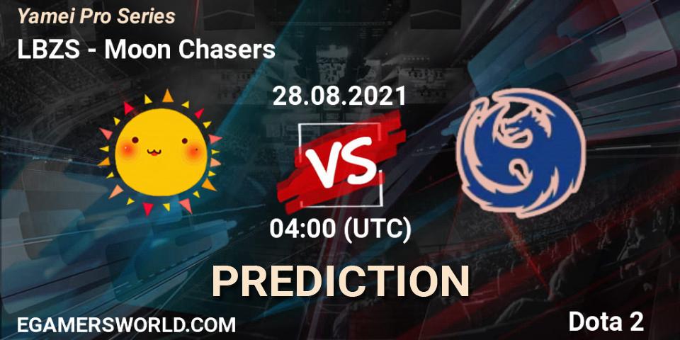 Pronósticos LBZS - Moon Chasers. 28.08.2021 at 03:15. Yamei Pro Series - Dota 2