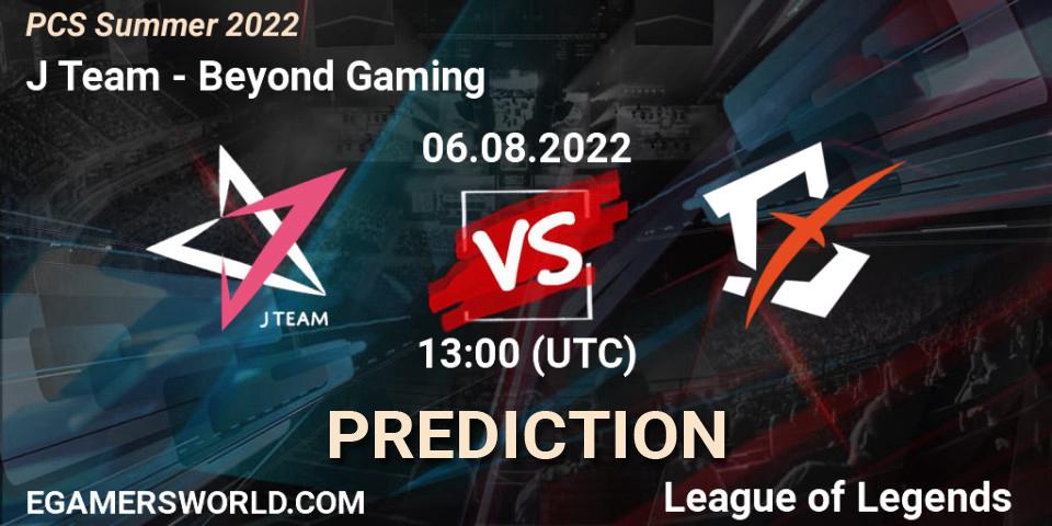 Pronósticos J Team - Beyond Gaming. 06.08.2022 at 13:00. PCS Summer 2022 - LoL