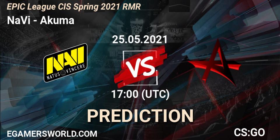 Pronósticos NaVi - Akuma. 25.05.2021 at 17:30. EPIC League CIS Spring 2021 RMR - Counter-Strike (CS2)