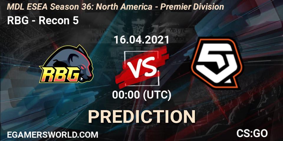 Pronósticos RBG - Recon 5. 16.04.21. MDL ESEA Season 36: North America - Premier Division - CS2 (CS:GO)